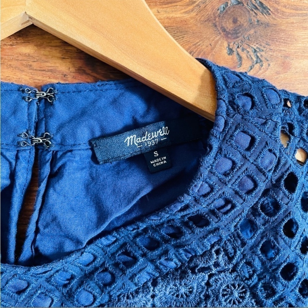Madewell Navy Blue Eyelet Hideaway To Sz S - Picture 5 of 8
